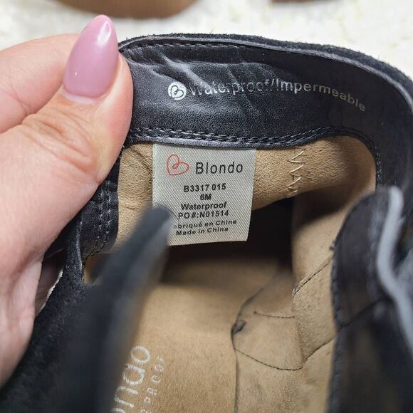 Blondo Nappa Waterproof Leather Peep-toe Ankle Boots sz 6 - Picture 8 of 8